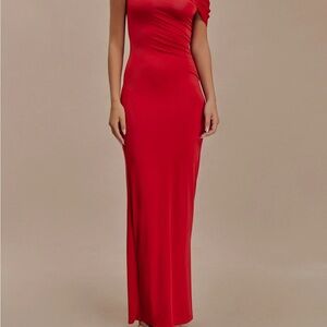 Meshki Scarlet One-Shoulder Gown